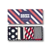 Happy Socks Xbdo09-6002 4-pack Classic Navy Socks Gift Set In Red