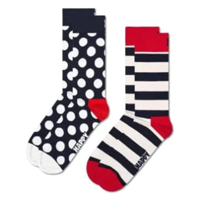 Happy Socks Bdo02-6650 2-pack Classic Big Dot Socks In Red