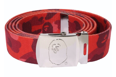 Pre-owned Bape Color Camo Gi Belt Red