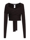 Dolce & Gabbana Stretch Jersey Punto Milano Wrap Top In Black