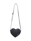 AMBUSH HEART-SHAPED BLACK COWHIDE FLAT CROSSBODY BAG