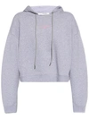 Stella Mccartney Stella 2001 Print Jersey Crop Hoodie In Grey