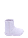 Bottega Veneta Purple Snap Ankle Boots In White