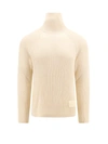 AMI ALEXANDRE MATTIUSSI RIBBED WOOL AND COTTON SWEATER