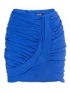 Balmain Draped Jersey Mini Skirt In Blue