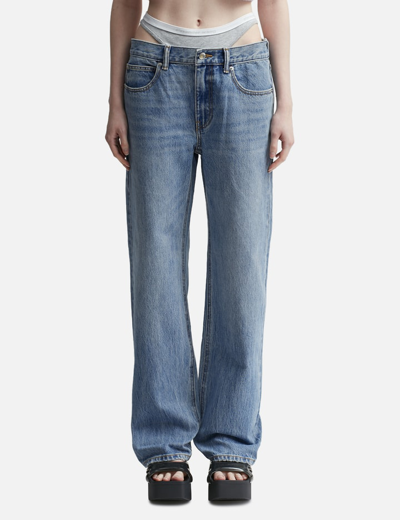 Alexander Wang T Layered Loose Jeans In Blue