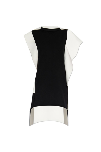 Issey Miyake Geometrical Pattern Mini Dress In Black