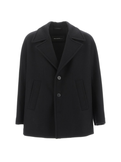 Neil Barrett Wool-blend Single-breasted Coat In Black