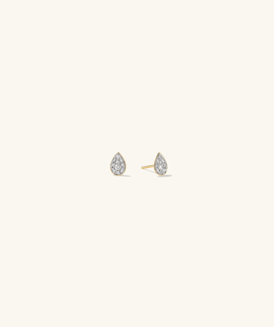 Mejuri Mosaic Pear Diamond Studs In Yellow