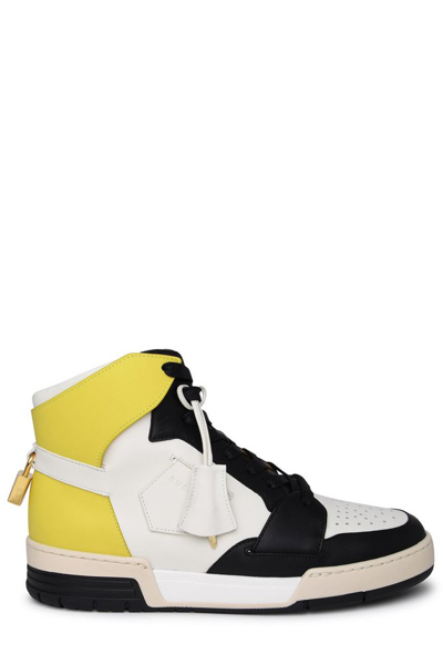 Buscemi Air Jon White And Yellow Leather Sneakers
