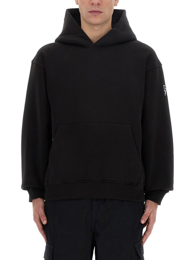 Neil Barrett Thunder Embroidered Long Sleeved Hoodie In Black