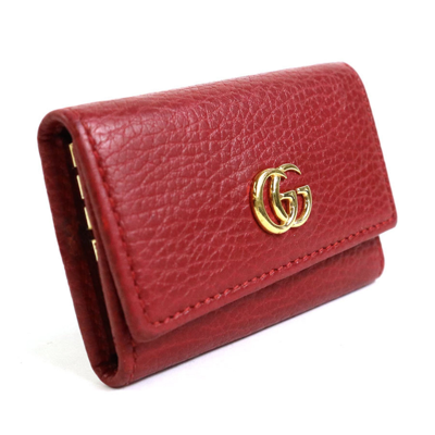 Gucci Gg Marmont Red Leather Wallet  ()