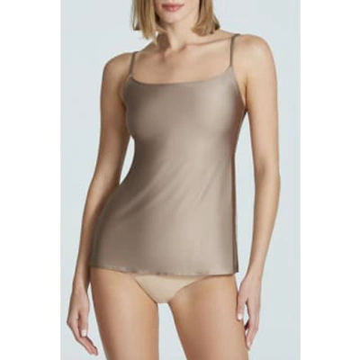 Commando Umber Faux Silk Camisole In Beige