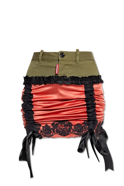 Dsquared2 Draped Detailed Mini Skirt In Multi