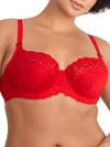 Panache Envy Side Support Balconette Bra In Poppy Red