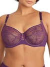 Skarlett Blue Lacy Underwire Full Coverage Bra In Grape Jam