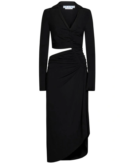 OFF-WHITE OFF-WHITE CUT-OUT MIDI DRESS