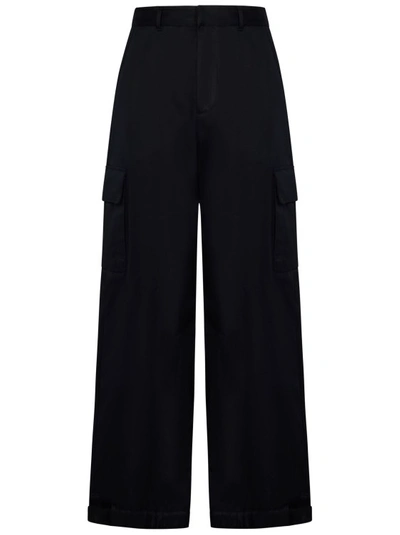 Off-white Wide-leg Cargo Trousers In Black