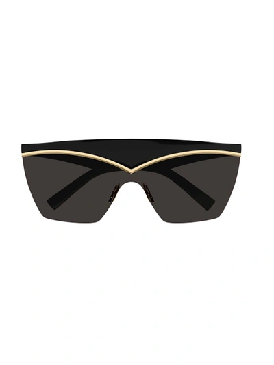 Saint Laurent Sl 614 Mask Shield-frame Sunglasses In Black