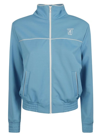 Sporty And Rich Logo-print Zip-up Jacket In Blue
