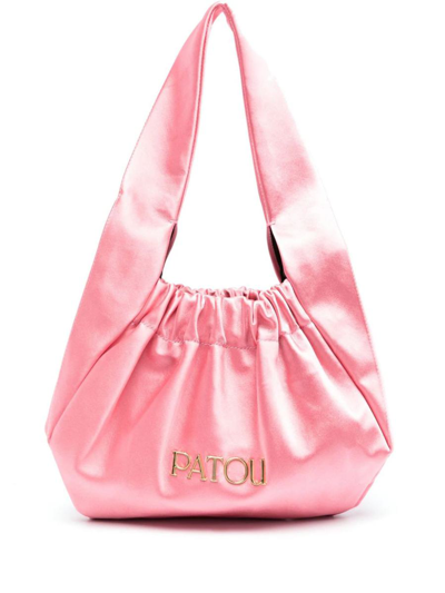 Patou Le Biscuit Satin Shoulder Bag In Pink