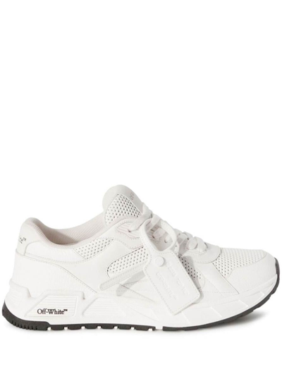 Off-white Runner B Perforated Leather Sneakers In White