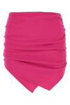 Attico Hatty Ruched Asymmetric Miniskirt In Purple