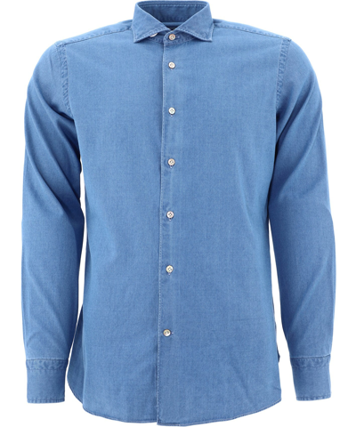 Borriello Denim-effect Shirt In Light Blue