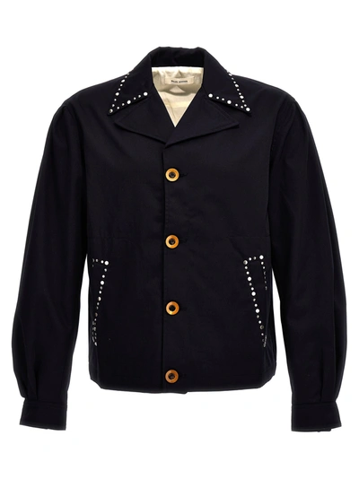 Wales Bonner Delaney Stud-embellished Jacket In Navy