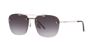 Saint Laurent Unisex Sunglass Sl 309 Rimless In Silver