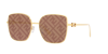 Fendi Fe40013u Rectangle-shape Logo-lens Metal Sunglasses In Brown Mirror