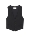 Saint Laurent Cropped Pinstripe Wool Vest