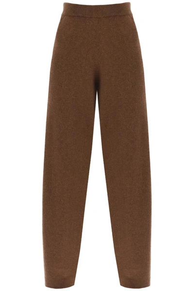 Lemaire Wool-blend Knitted Trousers In Brown