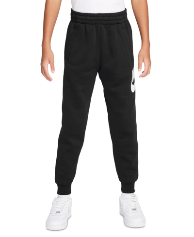Nike Big Kids Club Fleece Jogger Pants In Black,white