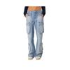 Edikted Tara Low Rise Cargo Jeans In Blue-washed