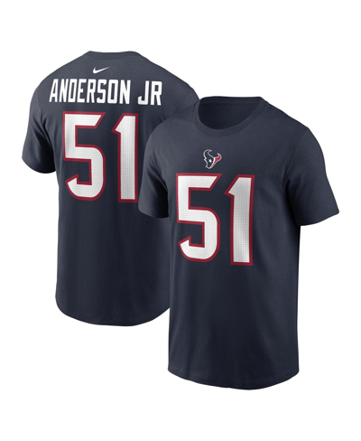 Nike Men's Will Anderson Jr. Navy Houston Texans Player Name Number T-shirt