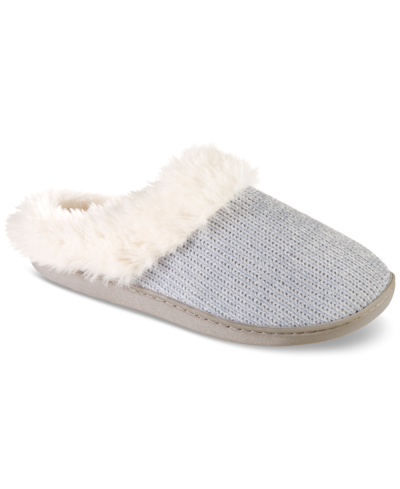 Isotoner Signature Isotoner Women's Boxed Chenille Charlotte Hoodback Boxed Slippers In Blue Fog