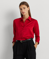 LAUREN RALPH LAUREN PETITE SATIN CHARMEUSE SHIRT