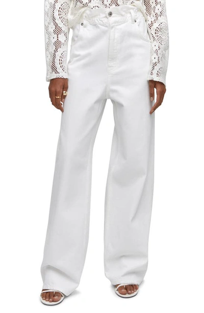 Mango Wideleg Mid-rise Jeans White