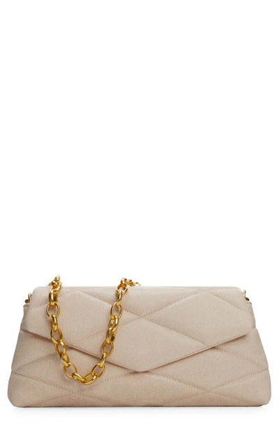 Mango Quilted Faux Leather Shoulder Bag In Off White