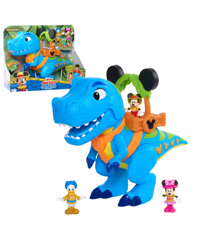 Disney Kids' Junior Mickey Mouse Roarin Safari Dino, 4-piece Figures And Playset, Dinosaur In Multi
