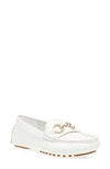 Anne Klein Chrystie Womens Faux Leather Driving Moccasins Moccasins In White