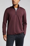 Zella Range Training Half Zip Pullover In Burgundy Stem