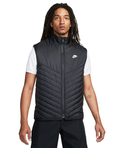 Nike Men's Therma-fit Windrunner Midweight Puffer Vest In Black,black,sail