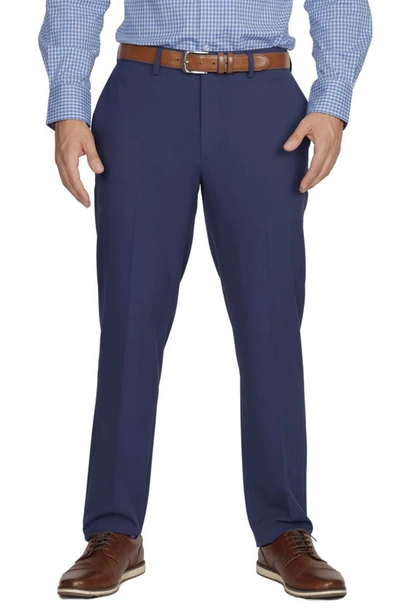 Tailorbyrd Classic Fit Flat Front Dress Pants In Indigo Blue