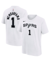 NIKE BIG BOYS NIKE VICTOR WEMBANYAMA WHITE SAN ANTONIO SPURS NAME AND NUMBER ASSOCIATION T-SHIRT