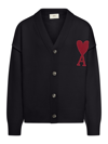 Ami Alexandre Mattiussi Men's Adc Wool-knit Cardigan In Noir Rouge