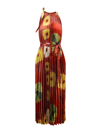 Ulla Johnson Amiko Sleeveless Shiny Pleated Midi Dress In Multicolor
