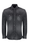 Dondup Washed-effect Denim Shirt In Grey