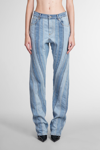 Mugler Spiral Straight-leg Jeans In Blue